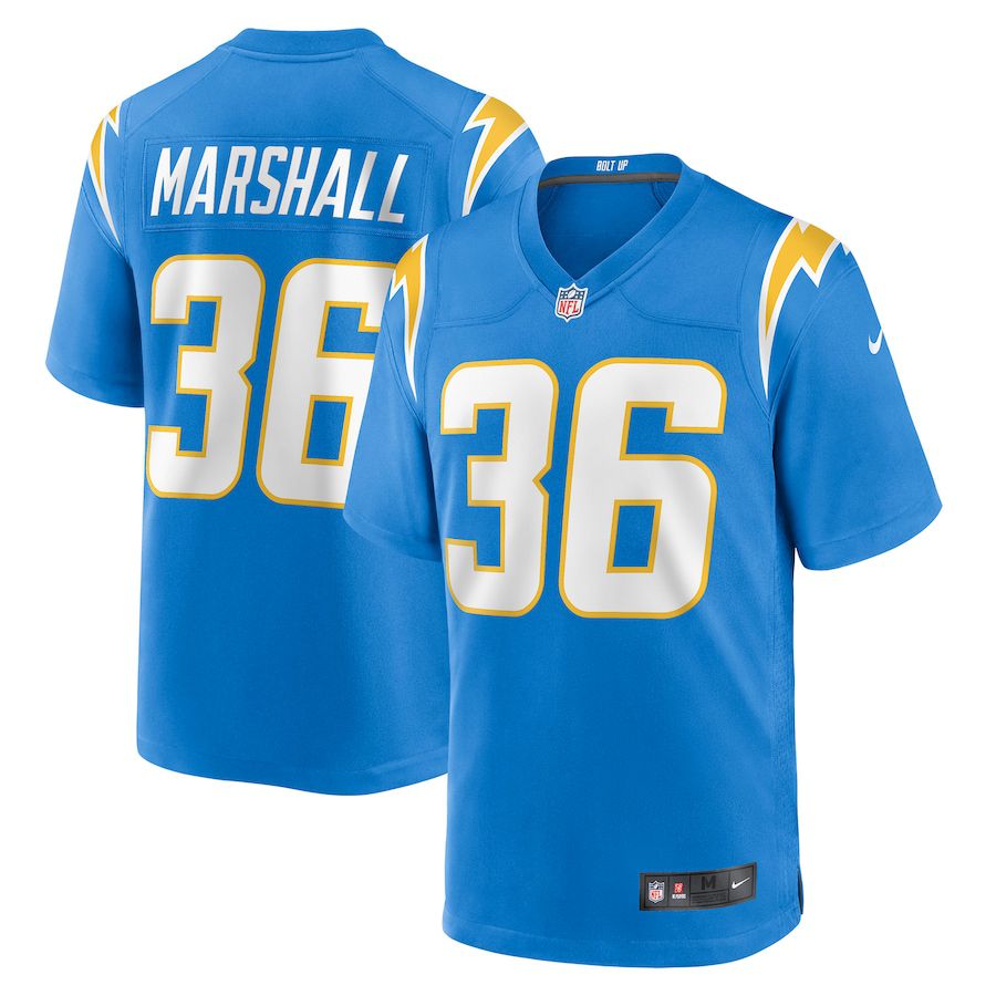 Men Los Angeles Chargers 36 Trey Marshall Nike Powder Blue Game NFL Jersey